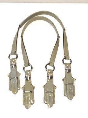 COACH Replacement Neutral Olive Leather Bag Straps with Silver Hardware
